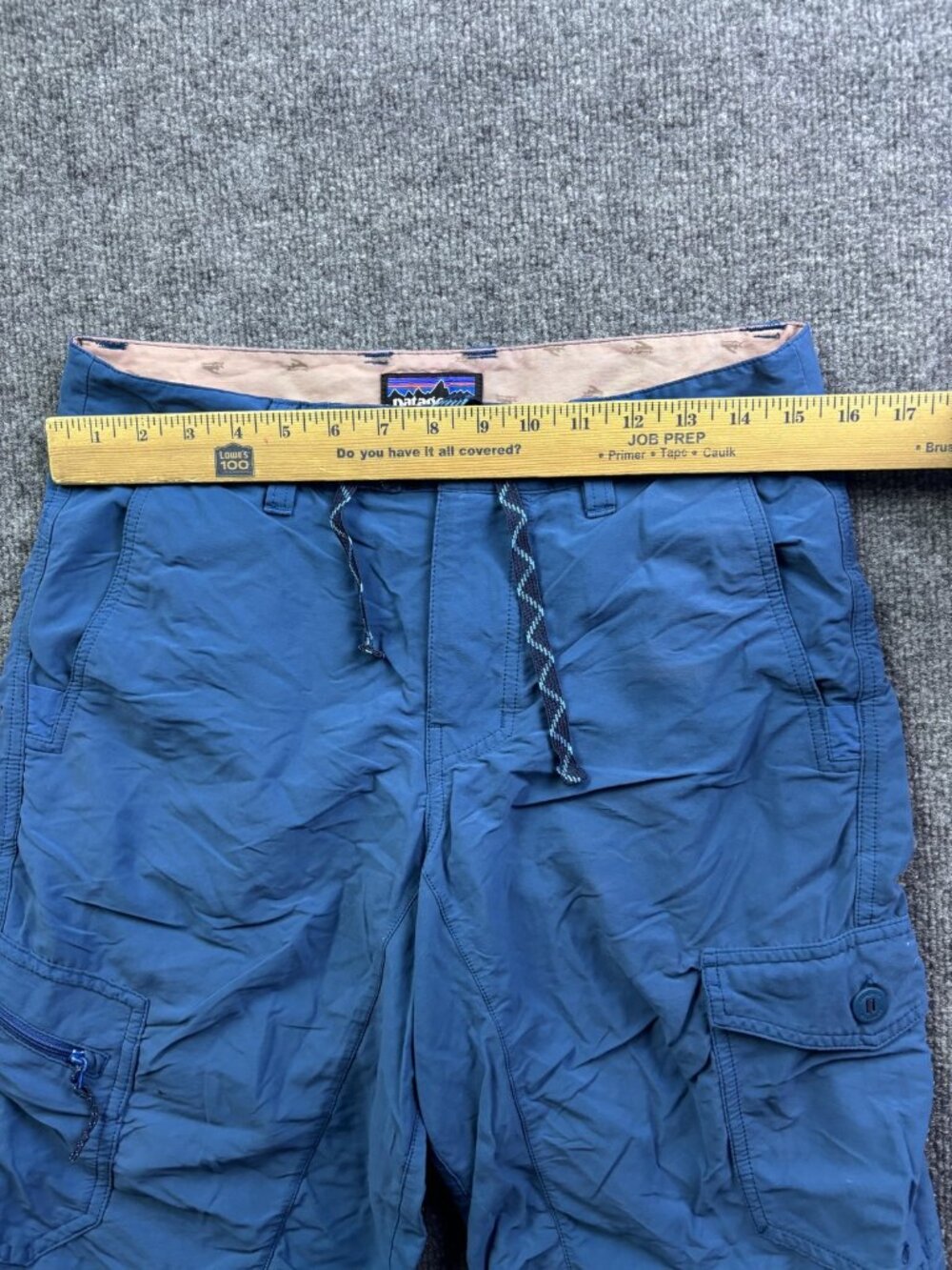 Patagonia Shorts Mens 30 Blue Swim Trunks Mesh Lined Cargo Pockets Drawstring‎ - Picture 3 of 6
